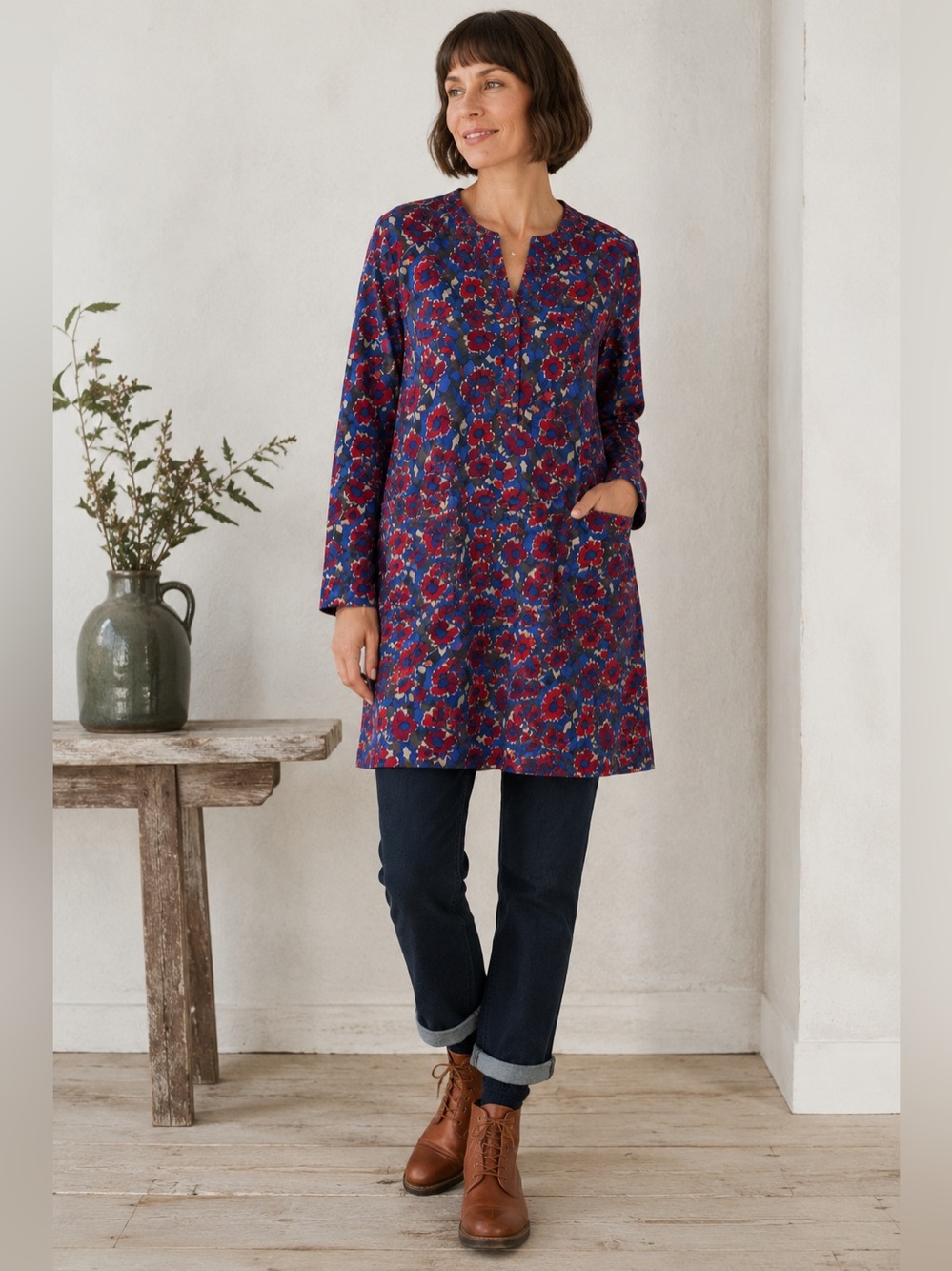 Seasalt Cornwall Terrazzo Floral Cotton Tunic Top
